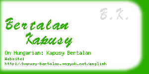 bertalan kapusy business card